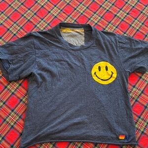 Aviator Nation size XS Smiley Face T-Shirt - Blue